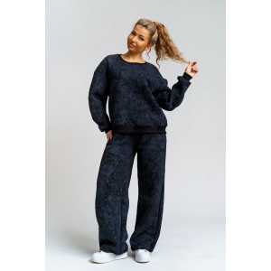 Костюм двойка женский 983 футер 3-х нитка с начёсом пенье (р-ры: 44-54) черный винтаж Костюм двойка женский 983 футер 3-х нитка с начёсом пенье (р-ры: 44-54) черный винтаж