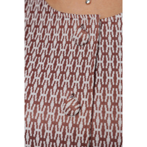 Костюм двойка женский с юбкой К254 жаккард принт (р-ры: 46-60) коричневый Костюм двойка женский с юбкой К254 жаккард принт (р-ры: 46-60) коричневый