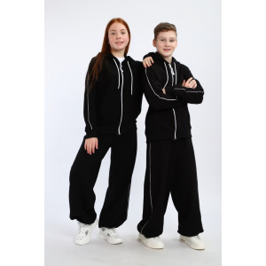 Костюм двойка детский "Олимпия" футер 2-х нитка с лайкрой (р-ры: 140-170) черный Костюм двойка детский "Олимпия" футер 2-х нитка с лайкрой (р-ры: 140-170) черный
