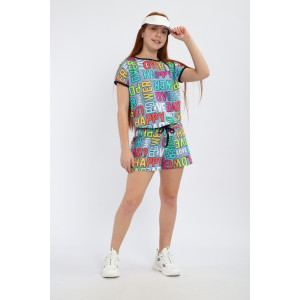 Комбинезон детский "Лола" кулирка (р-ры: 140-164) буквы индиго Комбинезон детский "Лола" кулирка (р-ры: 140-164) буквы индиго