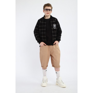 Шорты детские "Багги" джинсовая ткань (р-ры: 146-170) бежевый Шорты детские "Багги" джинсовая ткань (р-ры: 146-170) бежевый