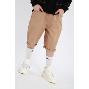 Шорты детские "Багги" джинсовая ткань (р-ры: 146-170) бежевый Шорты детские "Багги" джинсовая ткань (р-ры: 146-170) бежевый