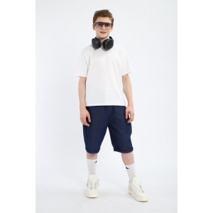 Шорты детские "Багги" джинсовая ткань (р-ры: 146-170) синий Шорты детские "Багги" джинсовая ткань (р-ры: 146-170) синий