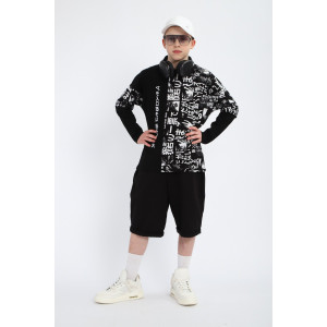 Шорты детские "Багги" джинсовая ткань (р-ры: 146-170) черный Шорты детские "Багги" джинсовая ткань (р-ры: 146-170) черный