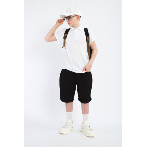 Шорты детские "Багги" джинсовая ткань (р-ры: 146-170) черный Шорты детские "Багги" джинсовая ткань (р-ры: 146-170) черный