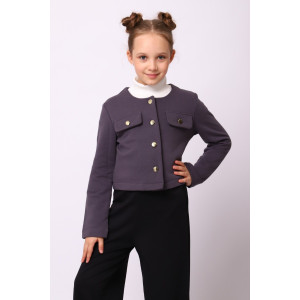 Жакет школьный "Диана" футер петля (р-ры: 140-164) серый Жакет школьный "Диана" футер петля (р-ры: 140-164) серый