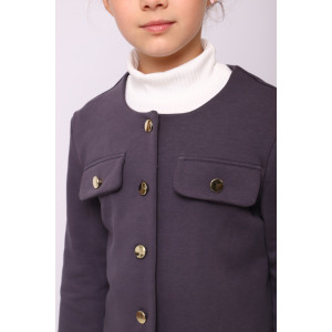 Жакет школьный "Диана" футер петля (р-ры: 140-164) серый Жакет школьный "Диана" футер петля (р-ры: 140-164) серый