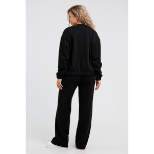 Костюм двойка женский К-066 футер 3-х нитка диагональ (р-ры: 46-56) черный Костюм двойка женский К-066 футер 3-х нитка диагональ (р-ры: 46-56) черный