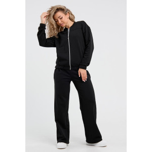 Костюм двойка женский К-066 футер 3-х нитка диагональ (р-ры: 46-56) черный Костюм двойка женский К-066 футер 3-х нитка диагональ (р-ры: 46-56) черный