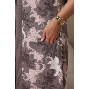 Халат женский 598 кулирка (р-ры: 50-62) коричневый-лилия Халат женский 598 кулирка (р-ры: 50-62) коричневый-лилия