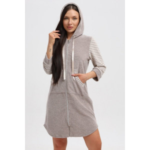 Халат женский 321 кулирка (р-ры: 44-54) коричневый-бежевый