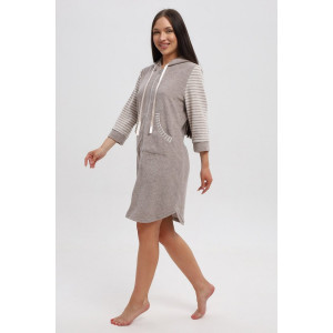 Халат женский 321 кулирка (р-ры: 44-54) коричневый-бежевый