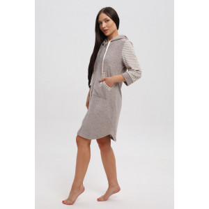 Халат женский 321 кулирка (р-ры: 44-54) коричневый-бежевый