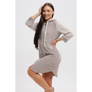 Халат женский 321 кулирка (р-ры: 44-54) коричневый-бежевый