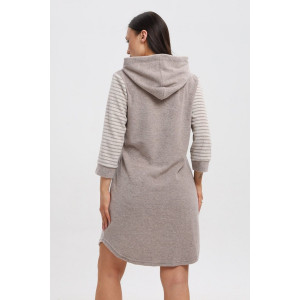 Халат женский 321 кулирка (р-ры: 44-54) коричневый-бежевый