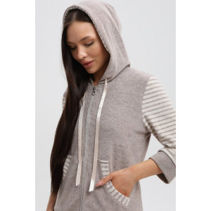 Халат женский 321 кулирка (р-ры: 44-54) коричневый-бежевый