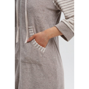 Халат женский 321 кулирка (р-ры: 44-54) коричневый-бежевый