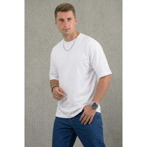 Футболка мужская №14515 кулирка (р-ры: 46-58) белый