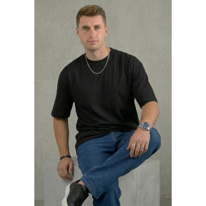 Футболка мужская №14515 кулирка (р-ры: 46-58) черный