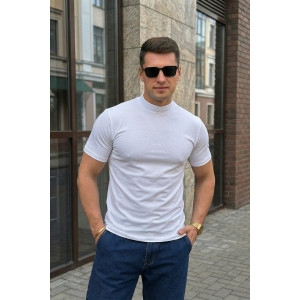 Футболка мужская №14514 рибана (р-ры: 48-58) белый