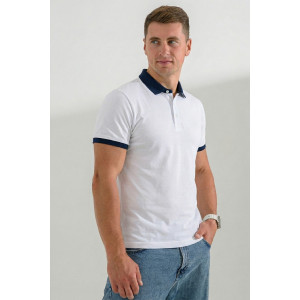 Футболка мужская №14456 пике (р-ры: 48-60) белый