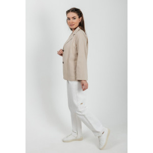 Пиджак женский №059362 лён смесовый (р-ры: 40-50) бежевый Пиджак женский №059362 лён смесовый (р-ры: 40-50) бежевый