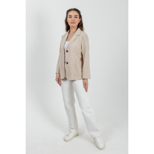 Пиджак женский №059362 лён смесовый (р-ры: 40-50) бежевый Пиджак женский №059362 лён смесовый (р-ры: 40-50) бежевый