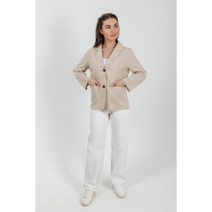 Пиджак женский №059362 лён смесовый (р-ры: 40-50) бежевый Пиджак женский №059362 лён смесовый (р-ры: 40-50) бежевый
