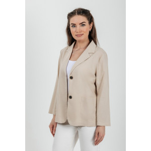 Пиджак женский №059362 лён смесовый (р-ры: 40-50) бежевый Пиджак женский №059362 лён смесовый (р-ры: 40-50) бежевый