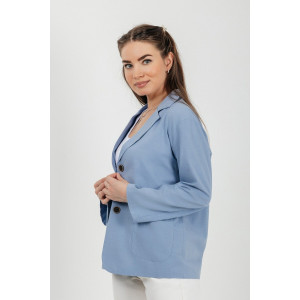 Пиджак женский №059362 лён смесовый (р-ры: 40-50) голубой Пиджак женский №059362 лён смесовый (р-ры: 40-50) голубой