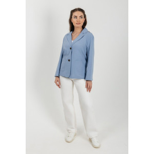 Пиджак женский №059362 лён смесовый (р-ры: 40-50) голубой Пиджак женский №059362 лён смесовый (р-ры: 40-50) голубой