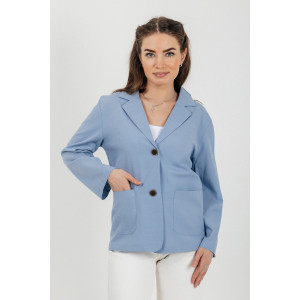 Пиджак женский №059362 лён смесовый (р-ры: 40-50) голубой Пиджак женский №059362 лён смесовый (р-ры: 40-50) голубой
