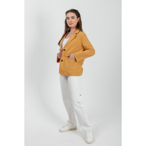 Пиджак женский №059362 лён смесовый (р-ры: 40-50) желтый