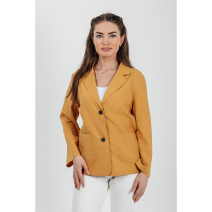 Пиджак женский №059362 лён смесовый (р-ры: 40-50) желтый