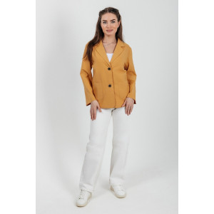 Пиджак женский №059362 лён смесовый (р-ры: 40-50) желтый