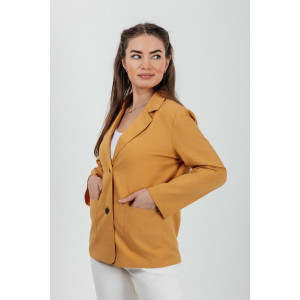 Пиджак женский №059362 лён смесовый (р-ры: 40-50) желтый