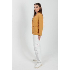 Пиджак женский №059362 лён смесовый (р-ры: 40-50) желтый