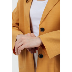 Пиджак женский №059362 лён смесовый (р-ры: 40-50) желтый