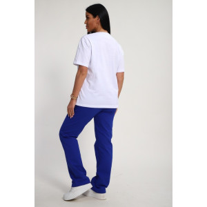 Костюм двойка женский №19138 кулирка-футер (р-ры: 50-60) васильковый