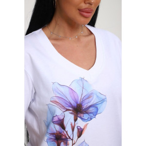 Костюм двойка женский №19138 кулирка-футер (р-ры: 50-60) васильковый