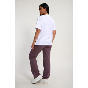 Костюм двойка женский №19138 кулирка-футер (р-ры: 50-60) корица