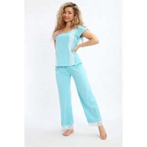 Пижама женская №29033 кулирка (р-ры: 42-56) голубой