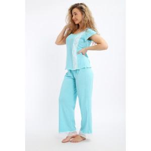 Пижама женская №29033 кулирка (р-ры: 42-56) голубой