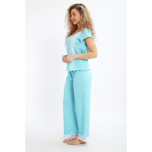 Пижама женская №29033 кулирка (р-ры: 42-56) голубой