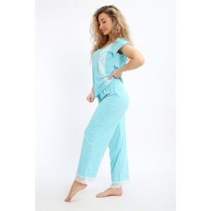 Пижама женская №29033 кулирка (р-ры: 42-56) голубой