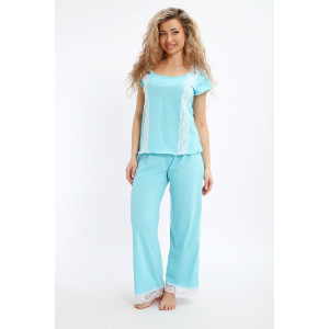Пижама женская №29033 кулирка (р-ры: 42-56) голубой