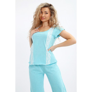 Пижама женская №29033 кулирка (р-ры: 42-56) голубой