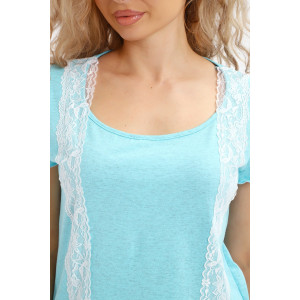 Пижама женская №29033 кулирка (р-ры: 42-56) голубой