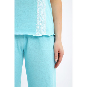 Пижама женская №29033 кулирка (р-ры: 42-56) голубой