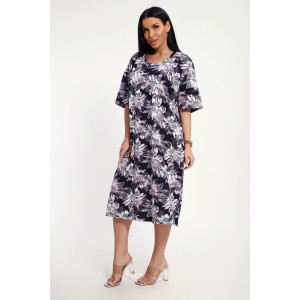 Платье женское №85552 кулирка (р-ры: 54-66) розовый-синий